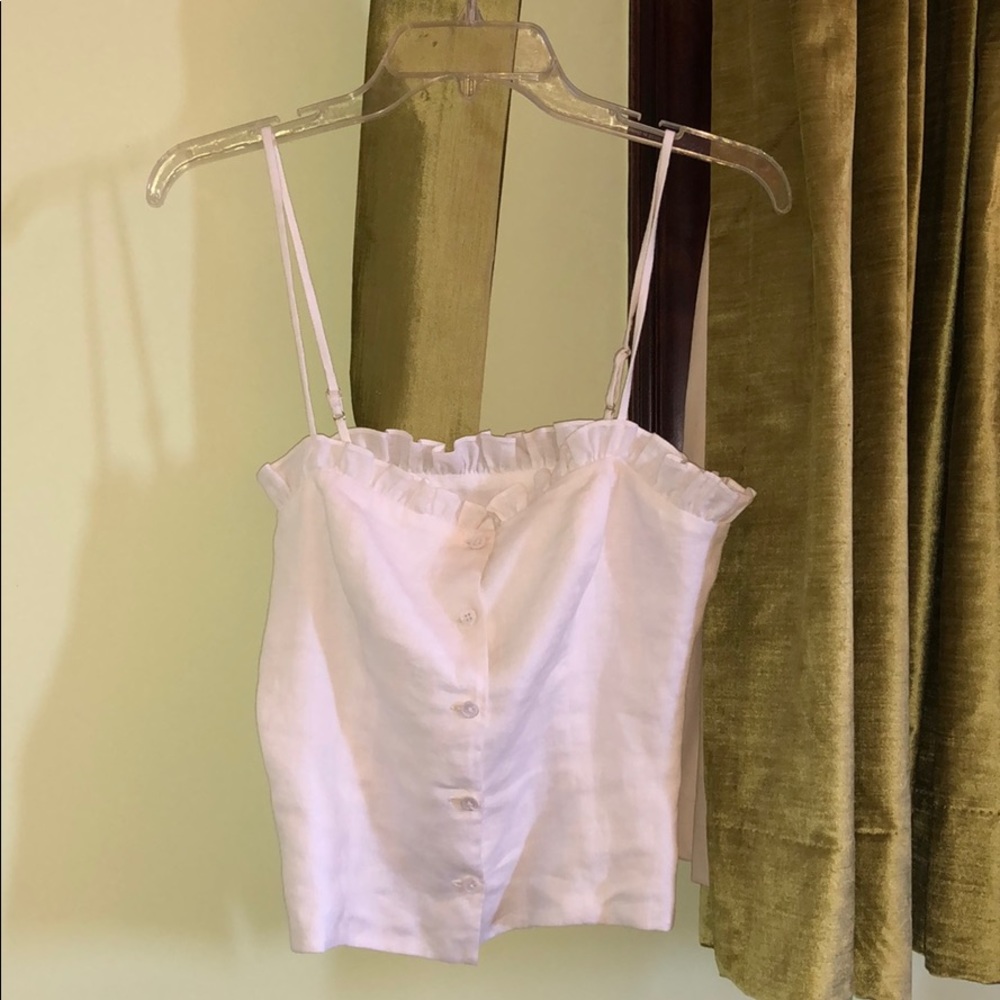 Reformation white button down Hadley top